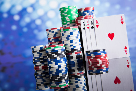 Poker Chips on a gaming concept
