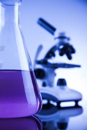 Microscope in medical laboratory glasswareの写真素材