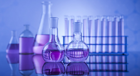 Laboratory glass, Chemistry science conceptの写真素材