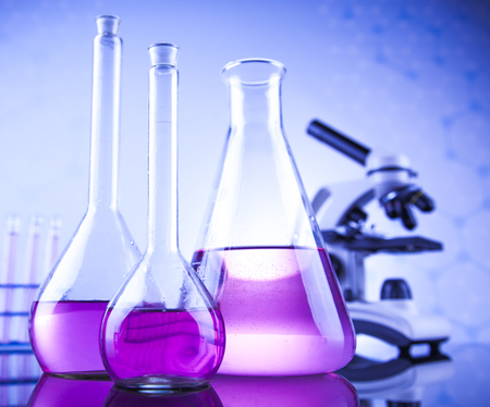 Laboratory glass, Chemistry science conceptの写真素材