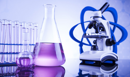 Laboratory glass, Chemistry science conceptの写真素材