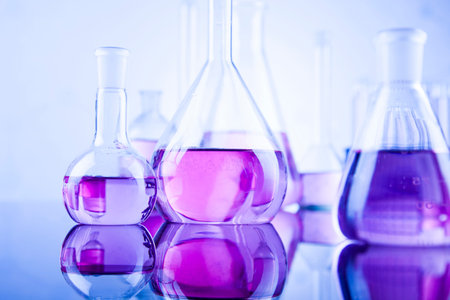 Laboratory glass, Chemistry science conceptの写真素材