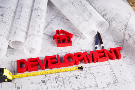 House model, architecture blueprints conceptの写真素材