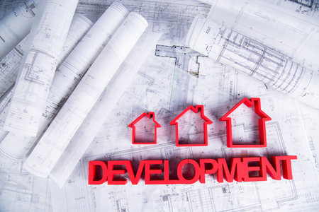 House model, architecture blueprints concept