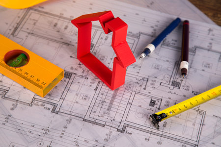 House model, architecture blueprints concept