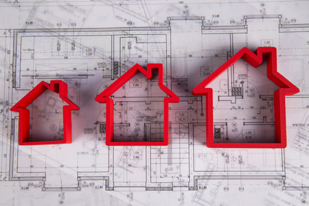 House model, architecture blueprints conceptの写真素材