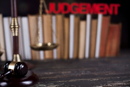 Law and justice concept, legal code and scales