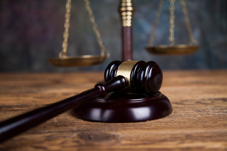 Law and justice concept, legal code and scales