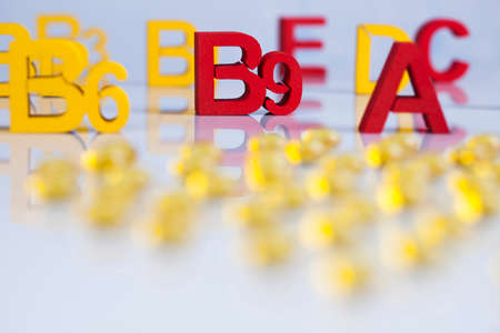 Medicine and healthy, Close up of capsules backgroundの写真素材