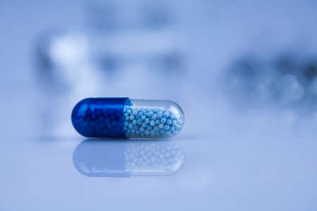 Medicine and healthy, Close up of capsulesの写真素材