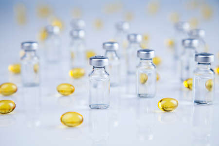Medicine and healthy, Close up of capsules backgroundの写真素材