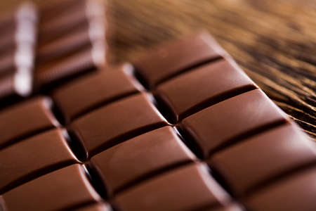 Bars Chocolate , candy sweet, dessert food on wooden backgroundの写真素材