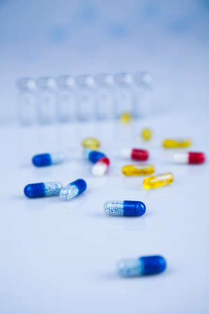 Medicine and healthy, Close up of capsulesの写真素材