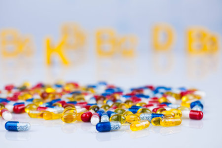 Medicine and healthy, Close up of capsules background
