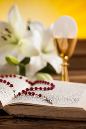 Eucharist, sacrament of communion backgroundの写真素材