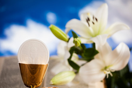 Sacrament of communion, Eucharist symbolの写真素材