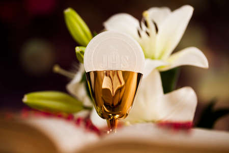 Eucharist, sacrament of communion backgroundの写真素材