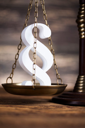 Wooden gavel barrister, justice concept, paragraph