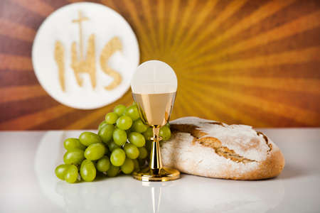 Eucharist, sacrament of communion backgroundの写真素材