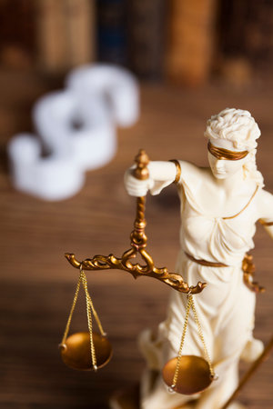Mallet, Law, legal code and scales of justice concept and paragraph sign