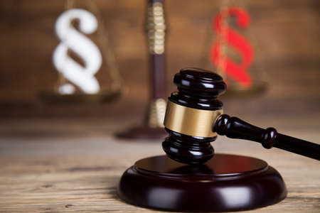 Paragraph, law theme, mallet of judge, wooden gavelの写真素材