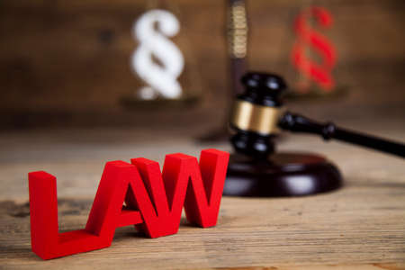 Wooden gavel barrister, justice concept, paragraphの写真素材