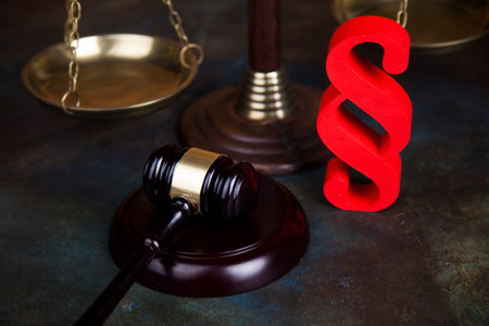 Wooden gavel barrister, justice concept, paragraphの写真素材