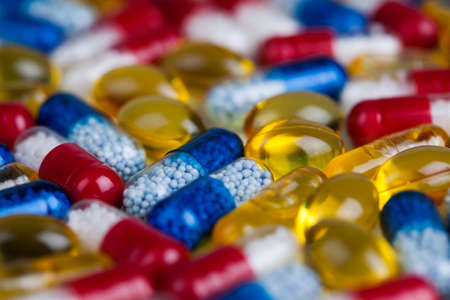 Healthy background, Pills, Tablets, Capsule backgroundの写真素材