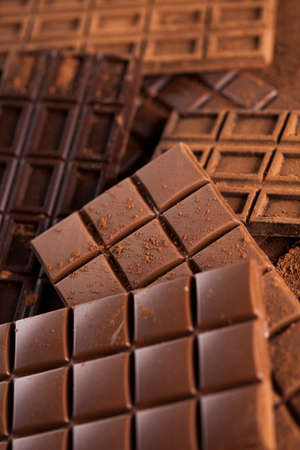 Chocolate sweet, cocoa and food dessert backgroundの写真素材