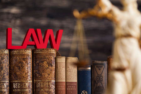 Statue of justice, burden of proof, law themeの写真素材