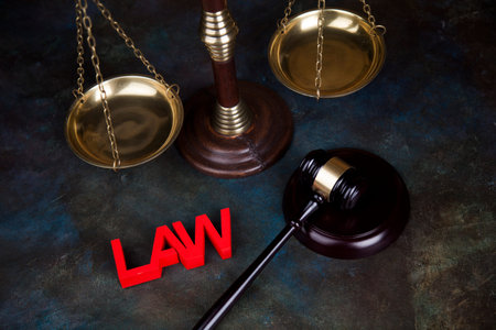 Law and justice concept, legal code and scales