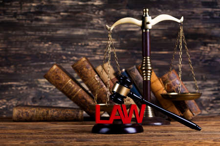 Law wooden gavel barrister, justice concept, legal systemの写真素材