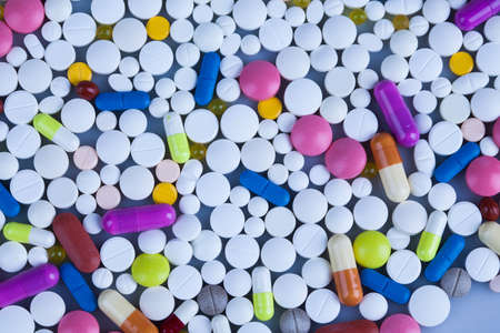 Closeup of medical capsule, healthy backgroundの写真素材