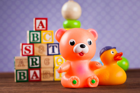Set of colorful toys for kids
