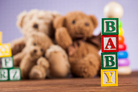 Wooden toy cubes with letters, Wooden alphabet blocks
