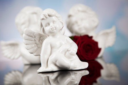 Love, Angels, Valentine's day concept, heart background