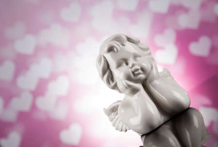 Angel, Happy Valentine's Day, heart backgroundの写真素材