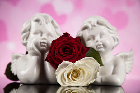 Angel, love, Valentine's day concept, heart backgroundの写真素材