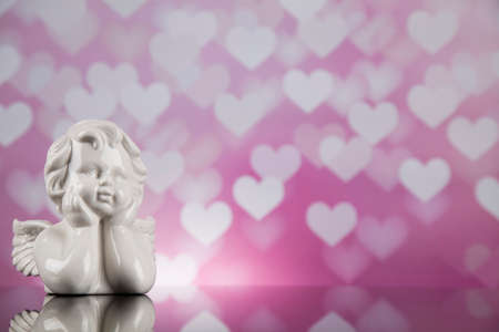 Angel, Happy Valentine's Day, heart backgroundの写真素材