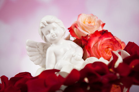 Angel, love, Valentine's day concept, heart background