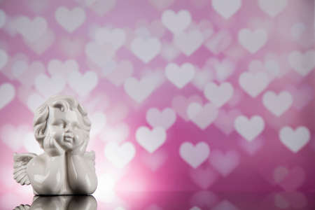 Love, Angels, Valentine's day concept, heart backgroundの写真素材