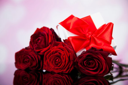 Valentines day heart and gift boxの写真素材