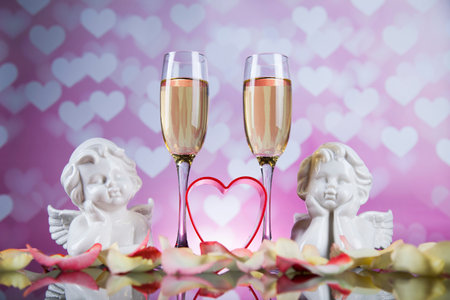 Angel, Happy Valentine's Day, mirror background