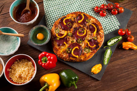 Pizza cooking ingredientsの写真素材