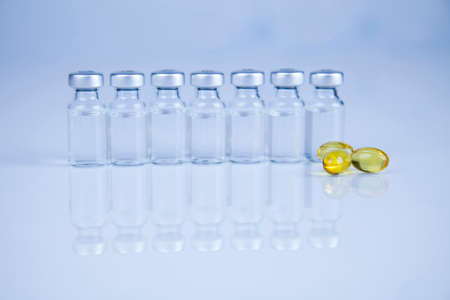 Closeup of medical capsule, healthy backgroundの写真素材