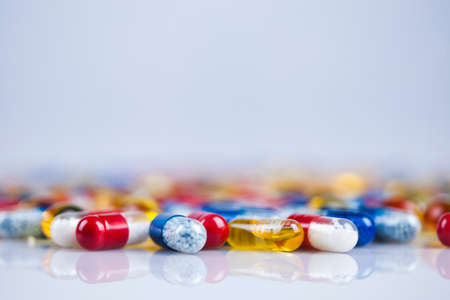 Healthy background, Pills, Tablets, Capsule backgroundの写真素材
