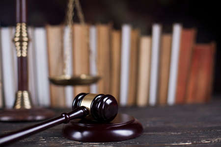 Law and justice concept, legal code and scalesの写真素材