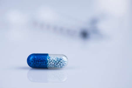 Healthy background, Pills, Tablets, Capsule backgroundの写真素材