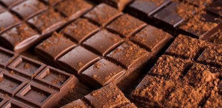 Milk and dark chocolate on a wooden table