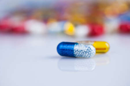 Healthy background, Pills, Tablets, Capsule backgroundの写真素材